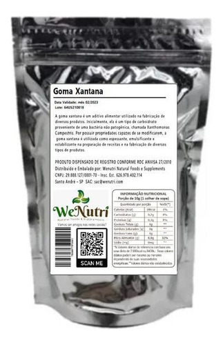 Goma Xantana 100% Pura 1kg Wenutri