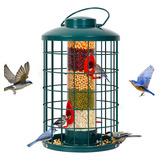 Mosloly Caged Bird Feeder For Wild Birds Outside, Large B...