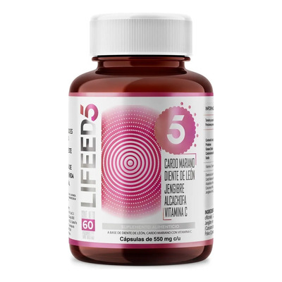 Cardo Mariano, Diente de Léon, Jengibre, Alcachofa y Vitamina C 60 Cápsulas | LIFEED5 | Meses sin interés