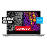 Laptop Lenovo Ideapad 14 Intel Core I3-1005 4gb Ram 128gb Color Platinum Gray