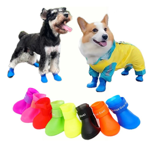Impermeable Botas De Lluvia De Goma Dog Claw Pet Shoes