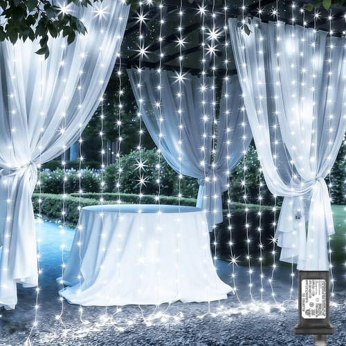 Cortina Cascada Luces 600 Led Decoración Navideña 6x3m