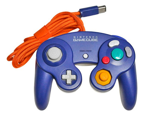 Control Morado Paracord Para Nintendo Gamecube Original