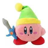 Peluche 15x17cm Pequeño Kirby Con Espada Gamer Kawaii