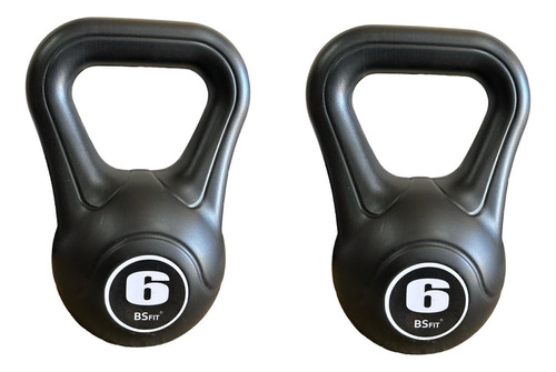 2 Pesas Rusas Bsfit Kettlebell Plástica 6kg Fitness Deporte 