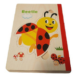 Libro De Madera Formato Puzzle De Insectos Caricatura