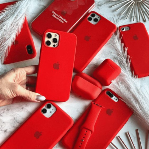 Funda Silicone Case Para iPhone Rojo