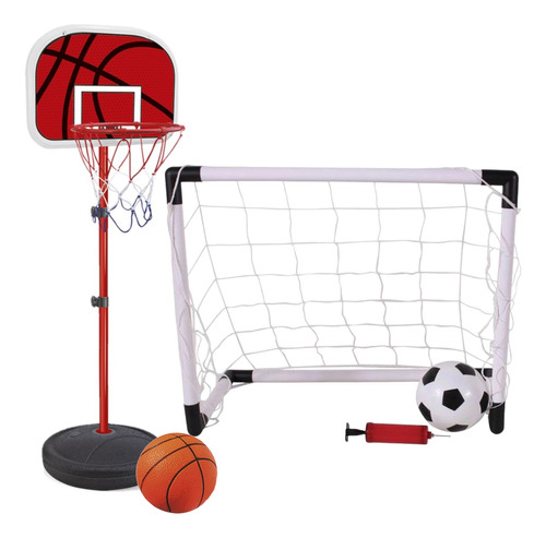 Cesta Tabela De Basquete + Golzinho Futebol Com Bola E Bomba