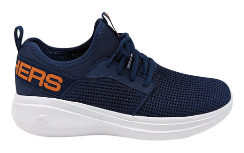 Tenis Skechers Go Run Fast Azul-blanco 55103x Para Hombre