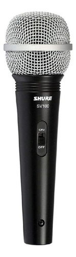 Microfone Shure Sv100-w Dinâmico  Cardióide Preto/prateado