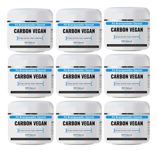 Clareador Carbon Vegan 30g Dentes Branco Cx Master 48 Unidad