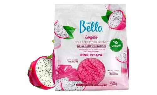 Cera Confete Pink Pitaya 250g Para Depilação Depil Bella