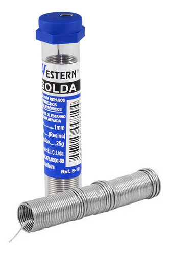 Tubo De Solda Estanho Western 1mm P/ Eletrônicos 25gr.