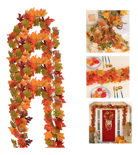 Enredadera Decorativa De Hojas De Otoño Para Hogar, 4 Piezas