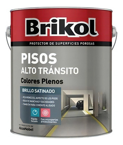 Brikol Pisos Alto Tránsito Con Microperlas Antideslizante X 4lts - Color Gris