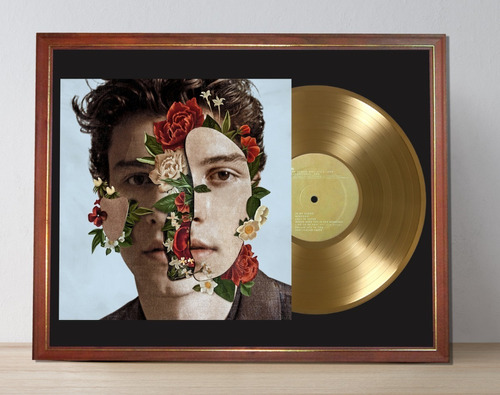 Shawn Mendes Tapa Lp Y Disco Oro En Cuadro Listo Para Colgar