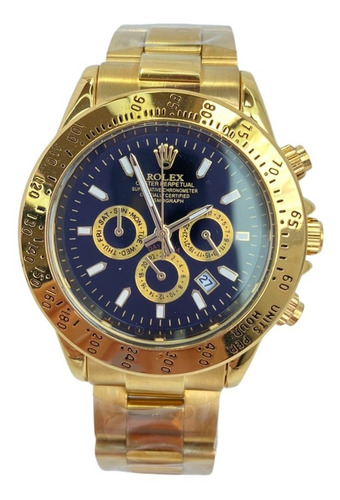 Relógio Masculino Rolex Daytona Dourado Com Preto