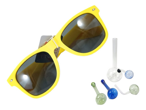 Lentes De Sol Tipo Wayfarer Bong Reforzada Cola Rayada Pyrex