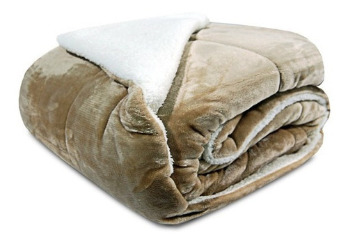 Acolchado King Size Corderito La Bastilla Luxury Flannel Beige