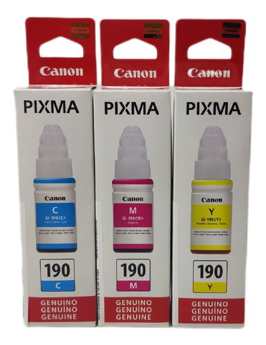 Kit 3 Refil Tinta Color 190 Original Canon G2100 G3100 G4100