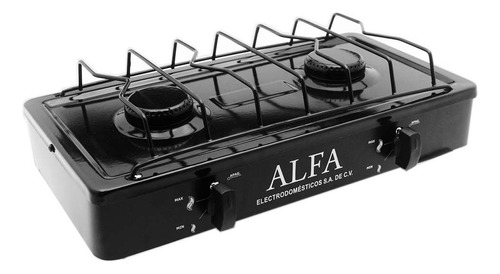 Estufa Parrilla 2 Quemadores Parrilla De Gas Alfa Est-303a Color Negro