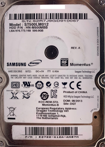Samsung St500lm012 500gb Sata - 05721 Recuperodatos