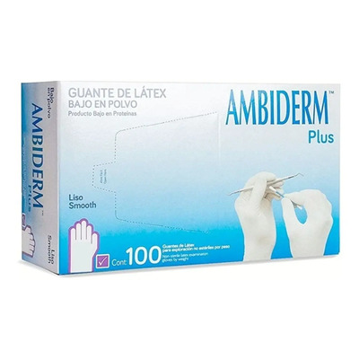 Guantes descartables Ambiderm Plus color violeta talle M de látex con polvo x 100 unidades | MercadoLibre