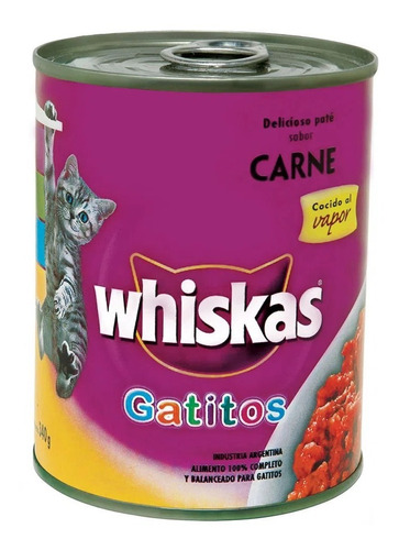 Whiskas En Lata Gatitos Paté Sabor Carne X 340 Grs