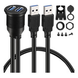 Cable De Extensión Doble Usb 3.0, Para Coche, Camioneta