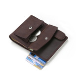 Billetera Tarjetero Rfid Cuero Pu Marron Minimalista 