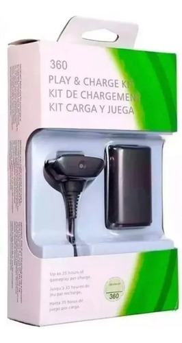 Kit Bateria Controle Xbox 360 Com Cabo Carregador Usb