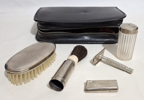Antigo Conjunto De Higiene Barbear Escova Gillette Anos 70 