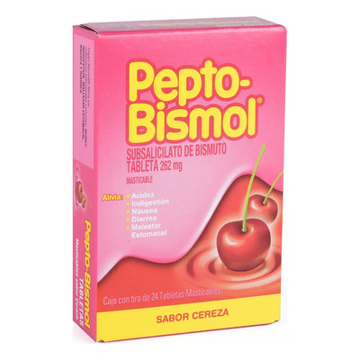 Pepto Bismol Tabletas Sabor Cereza 262 Mg, 24 Tabletas | MercadoLibre