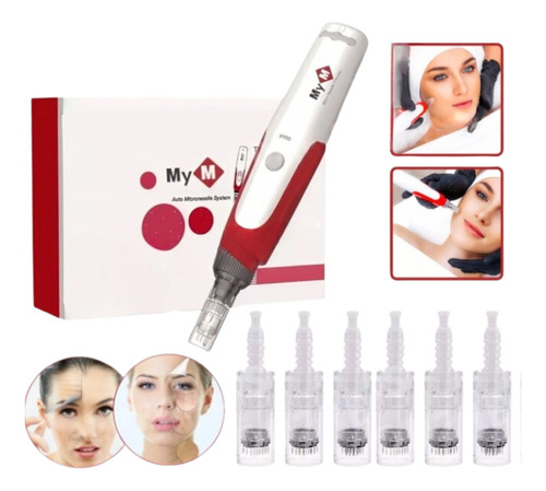 Equipo Dermapen Mym Tratamiento Belleza Facial +10 Cartuchos