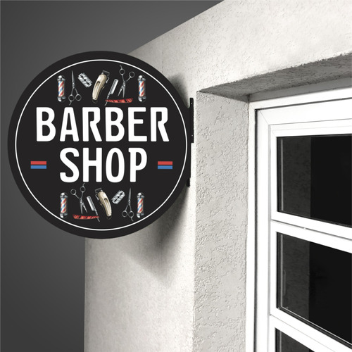 Placa Propaganda De Parede 30x30 Cm - Barbershop, Barbearia