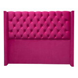 Respaldo Para Cama 2 Plazas Capitone  Con Brazos Fucsia