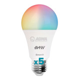 Lámpara Led Wifi E27 10w Rgb Celular Smart Life Pack X5