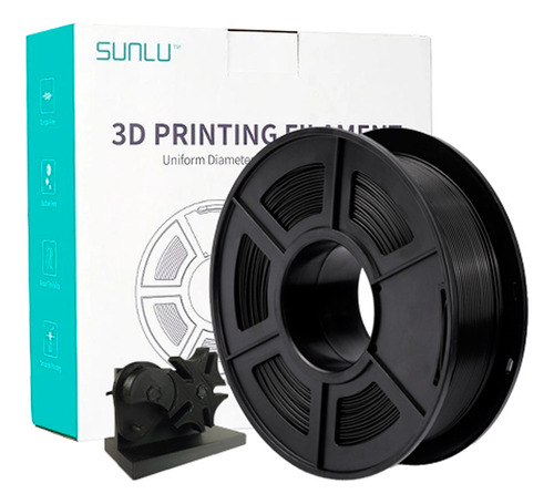 Rollo Filamento Pla Sunlu Negro 1kilo Impresión 3d