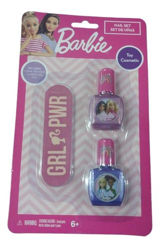 Set De Esmaltes Para Niñas Manicura Barbie 