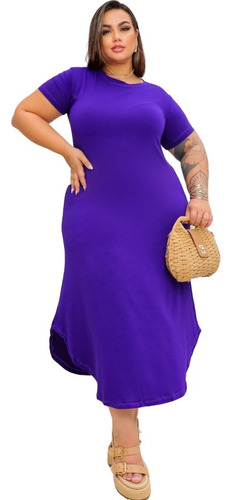 Vestido Midi Comprido Tamanho Grande Plus Size Gordinha Luxo