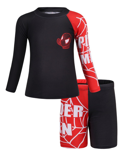 El Hombre Araña Traje Baño Niño Spiderman Rashguard Bañador