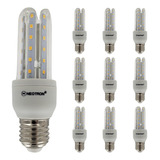 Kit 10 Lâmpadas Led Compacta 7w Bivolt Luz Branca Fria 6500k