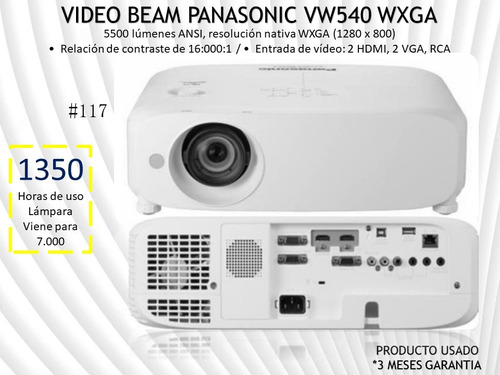Video Beam Panasonic Vw540 Wxga