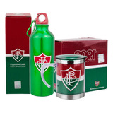 Kit Presente Fluminense Caneca Termica+ Garrafa Inox Oficial