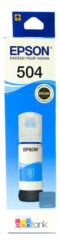 Botella Tinta Epson 504 Cyan T504220 L4150 L4160 Wis