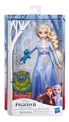 Muñeca Frozen 2 Amigos Elsa, Pabbie Y Salamandra