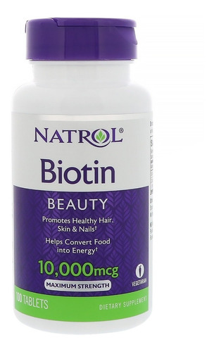 Biotina 10000 Mcg Natrol® Original 100 Cps - Original Eua