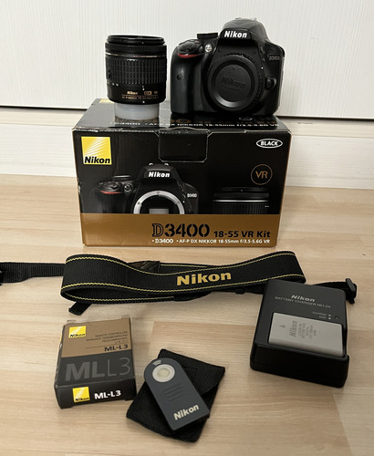  Nikon Kit D3400 + Lente 18-55mm Vr Dslr Color Negro 