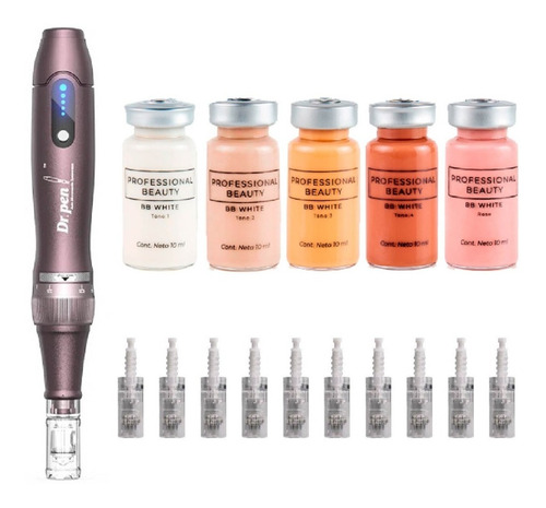 Dermapen Dr Pen A10 + 10 Agujas + 5 Pigmentos Bb Glow