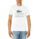 Playera Lacoste Corta Cuello Redondo Algodon Blanco Th1218-5